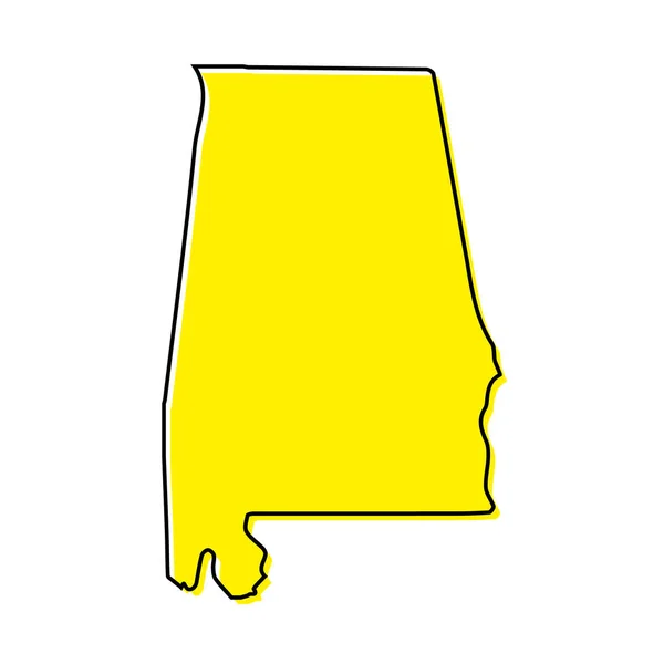 阿拉巴马州的简图是美国的一个州 格式化的最小线设计 — 图库矢量图片