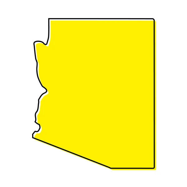Mapa Contorno Simples Arizona Estado Dos Estados Unidos Design Linha — Vetor de Stock