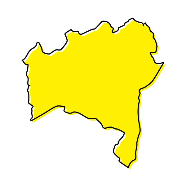 バイーア州の簡単なアウトライン地図はブラジルの状態です 様式化されたミニマルなラインデザイン — ストックベクタ