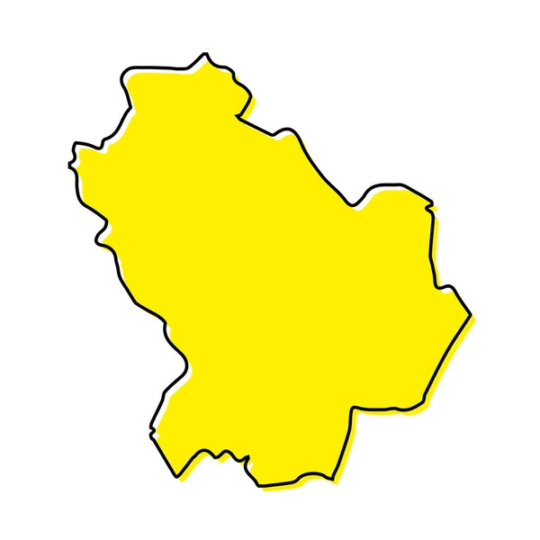 Basilicata的简单地形图是意大利的一个地区 格式化的最小线设计 — 图库矢量图片