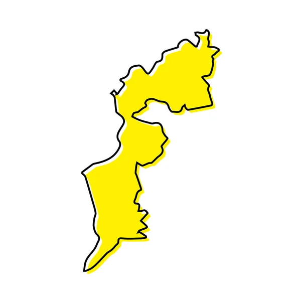 Eenvoudige Plattegrond Van Burgenland Een Deelstaat Van Oostenrijk Gestileerde Minimale — Stockvector