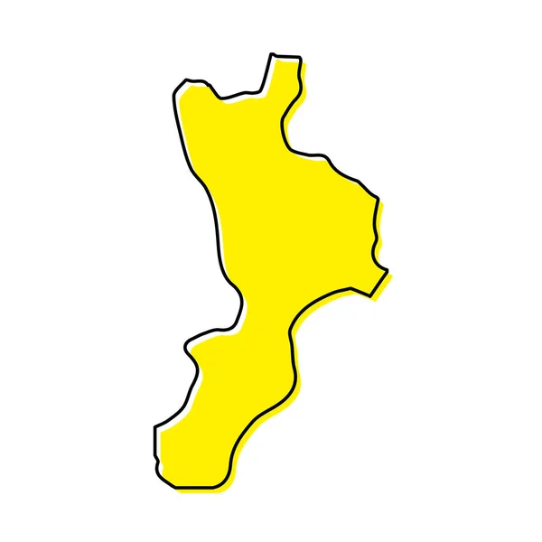 Prosta Mapa Kalabrii Region Włoch Stylizowana Minimalna Konstrukcja Linii — Wektor stockowy