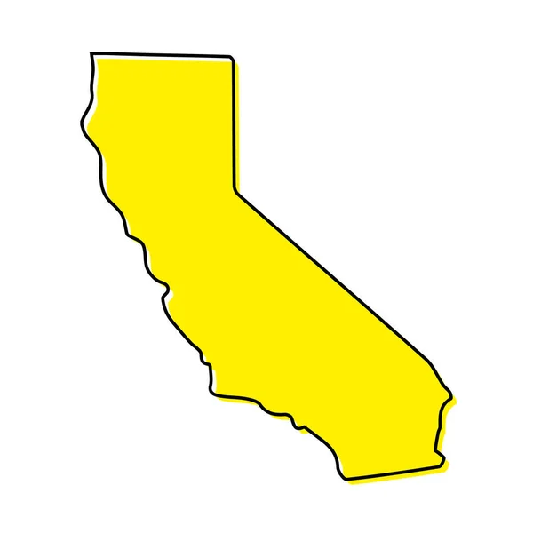 Mapa Simple California Estado Los Estados Unidos Diseño Línea Minimalista — Vector de stock