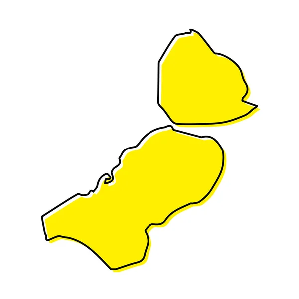 フレヴォラント州の簡単なアウトライン地図はオランダの州です 様式化されたミニマルなラインデザイン — ストックベクタ