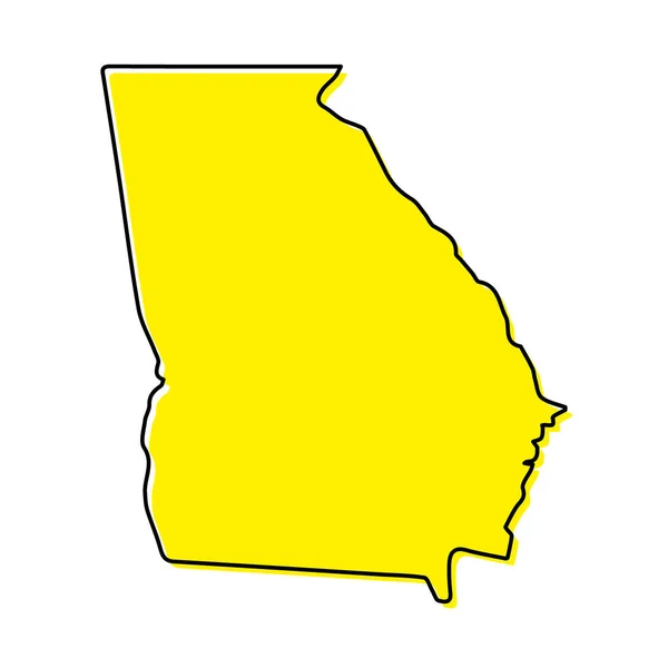 Mapa Simple Georgia Estado Los Estados Unidos Diseño Línea Minimalista — Vector de stock