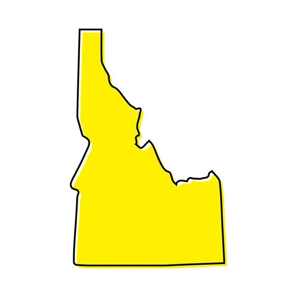 Mapa Simple Idaho Estado Los Estados Unidos Diseño Línea Minimalista — Archivo Imágenes Vectoriales