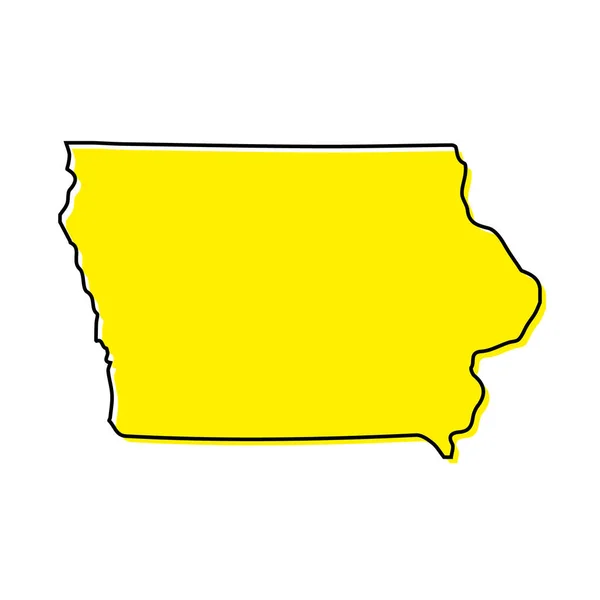 Iowa Nın Basit Bir Dış Hat Haritası Birleşik Devletler Devletidir — Stok Vektör
