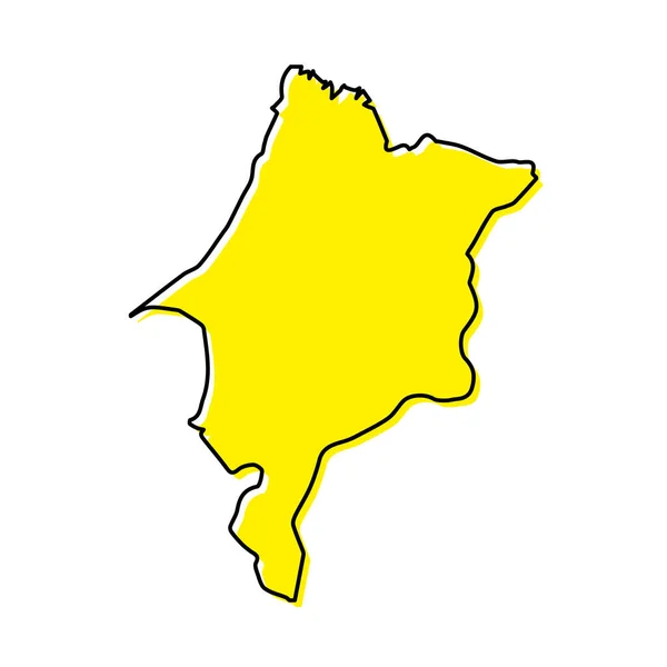 Проста Контурна Мапа Маранхао Штат Бразилія Стилізований Мінімальний Дизайн Лінії — стоковий вектор
