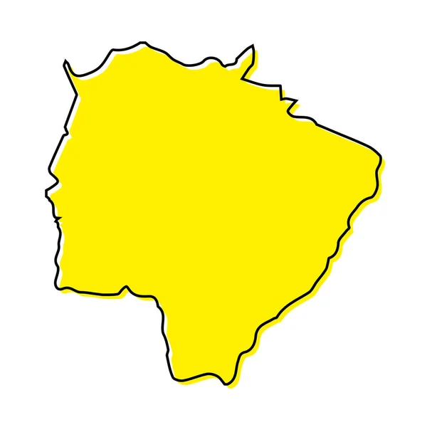 Mapa Simple Mato Grosso Sul Estado Brasil Diseño Línea Minimalista — Vector de stock