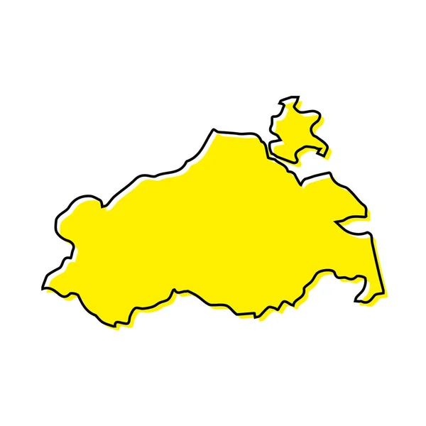 Carte Contour Simple Mecklembourg Poméranie Occidentale Est État Allemagne Conception — Image vectorielle