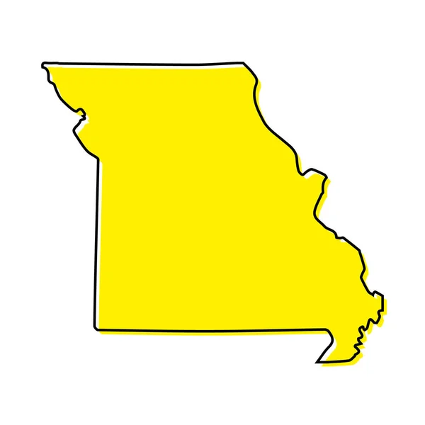Mapa Contorno Simple Missouri Estado Estados Unidos Diseño Línea Minimalista — Archivo Imágenes Vectoriales