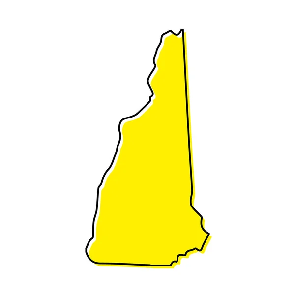 Mapa Esboço Simples New Hampshire Estado Dos Estados Unidos Design — Vetor de Stock
