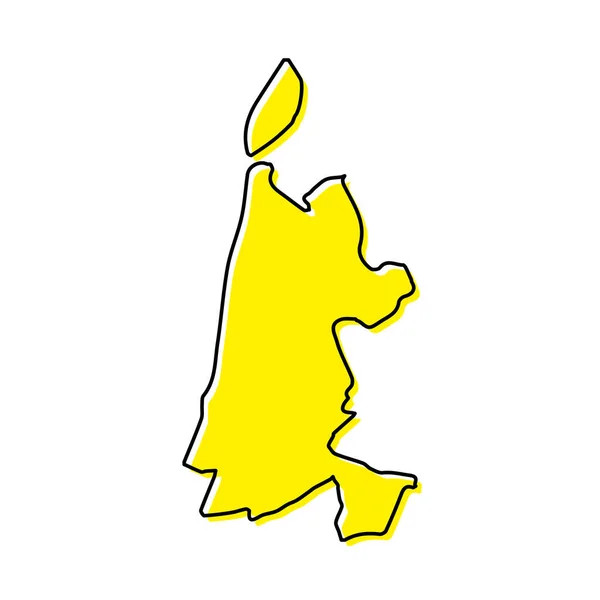 Простая Схема Северной Голландии Провинция Нидерландов Стилизованный Дизайн Минимальной Линии — стоковый вектор