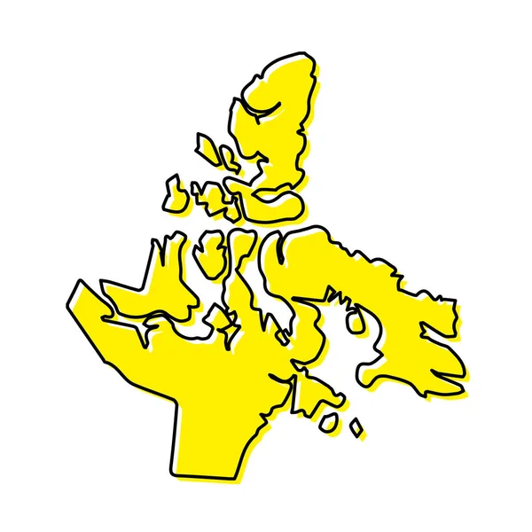 Semplice Mappa Contorno Nunavut Una Provincia Del Canada Design Della — Vettoriale Stock