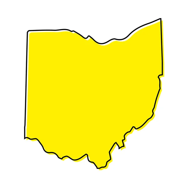 Простая Схема Штата Огайо Штат Сша Стилизованный Дизайн Минимальной Линии — стоковый вектор