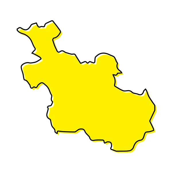 Jednoduchá Obrysová Mapa Overijsselu Nizozemskou Provincií Stylizovaný Minimální Design Vedení — Stockový vektor