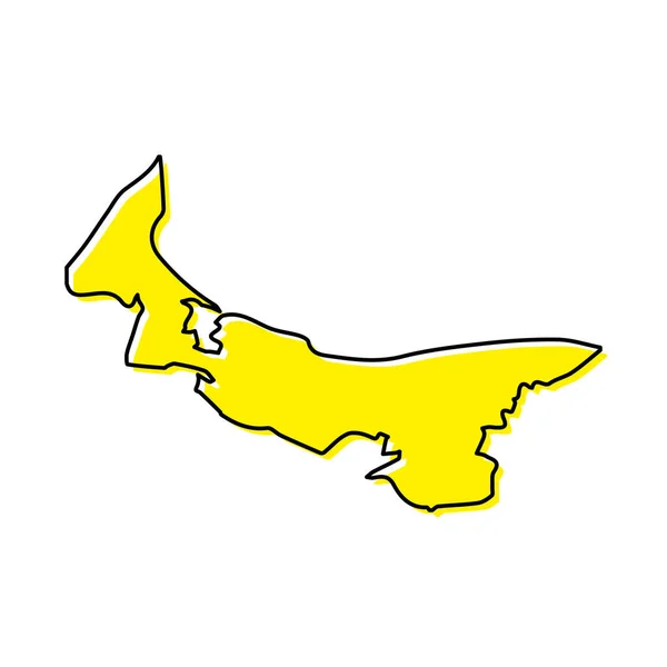 Jednoduchá Obrysová Mapa Ostrova Prince Edward Kanadskou Provincií Stylizovaný Minimální — Stockový vektor