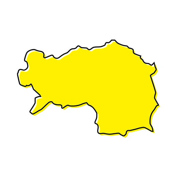 리아의 지도는 오스트리아의 국가이다 양식있는 디자인 — 스톡 벡터