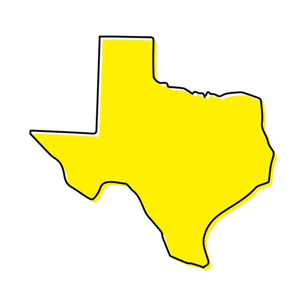 Teksas Basit Bir Dış Hat Haritası Birleşik Devletler Devletidir Biçimlendirilmiş — Stok Vektör
