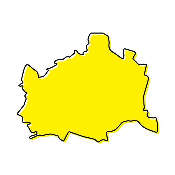 ウィーンの簡単なアウトライン地図はオーストリアの状態です 様式化されたミニマルなラインデザイン — ストックベクタ