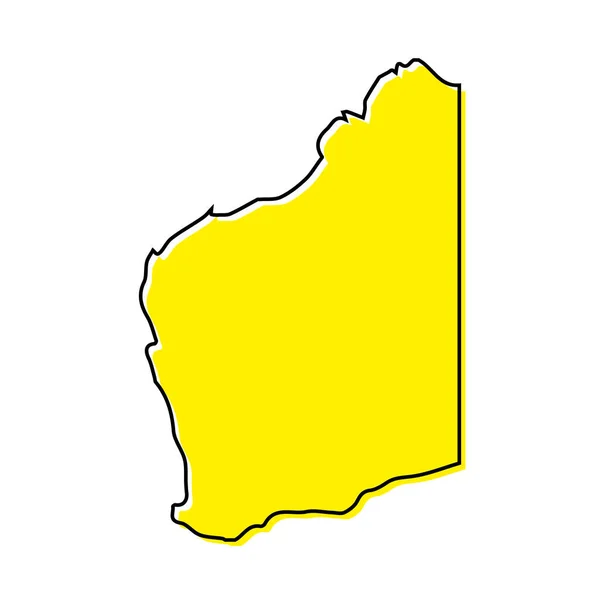 Jednoduchý Nástin Mapy Západní Austrálie Stát Austrálie Stylizovaný Minimální Design — Stockový vektor