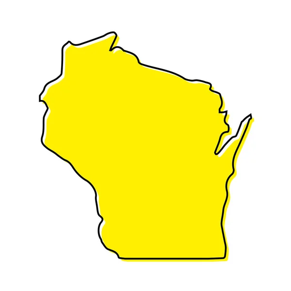 Wisconsin Basit Bir Özet Haritası Birleşik Devletler Devletidir Biçimlendirilmiş Minimal — Stok Vektör