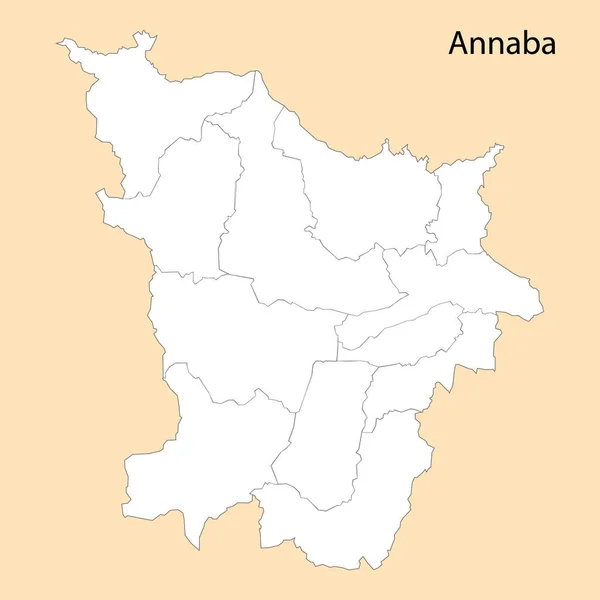 Χάρτης Υψηλής Ποιότητας Της Annaba Είναι Μια Επαρχία Της Αλγερίας — Διανυσματικό Αρχείο