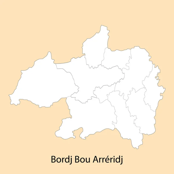 Χάρτης Υψηλής Ποιότητας Του Bordj Bou Arreridj Είναι Μια Επαρχία — Διανυσματικό Αρχείο