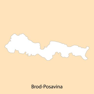 Brod-Posavina 'nın Yüksek Kaliteli Haritası, bölge sınırları bulunan Hırvatistan' ın bir bölgesi.