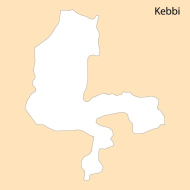Kebbi 'nin yüksek kalite haritası, Nijerya' da bir bölgedir.