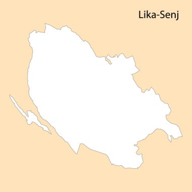 Lika-Senj 'in Yüksek Kalite Haritası, Hırvatistan' ın bir bölgesidir.