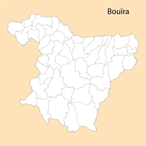 Χάρτης Υψηλής Ποιότητας Της Bouira Είναι Μια Επαρχία Της Αλγερίας — Διανυσματικό Αρχείο