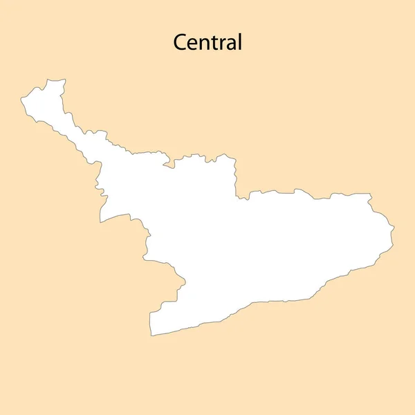 Карта Высокого Качества Центрального Региона Ганы Границами Районов — стоковый вектор