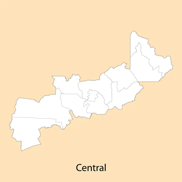 Mapa Alta Qualidade Central Uma Região Zâmbia Com Fronteiras Dos —  Vetores de Stock