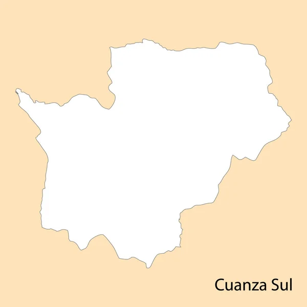 Hochwertige Karte Von Cuanza Sul Ist Eine Region Von Angola — Stockvektor