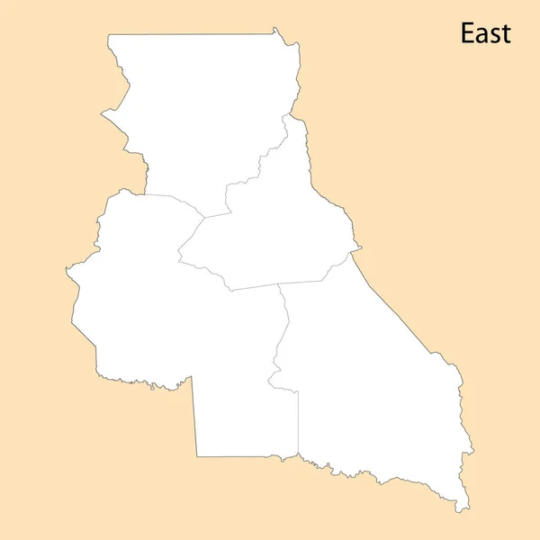 Mapa Alta Calidad Región Este Una Provincia Camerún Con Fronteras — Vector de stock