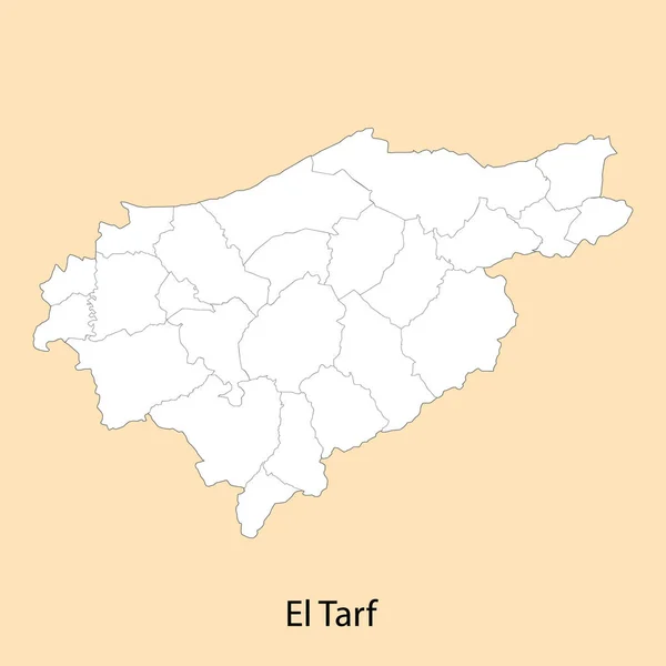 Χάρτης Υψηλής Ποιότητας Του Tarf Είναι Μια Επαρχία Της Αλγερίας — Διανυσματικό Αρχείο