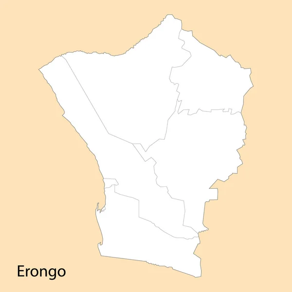 高品質のエロンゴ地図はナミビアの地域で 地区の境界線があります — ストックベクタ