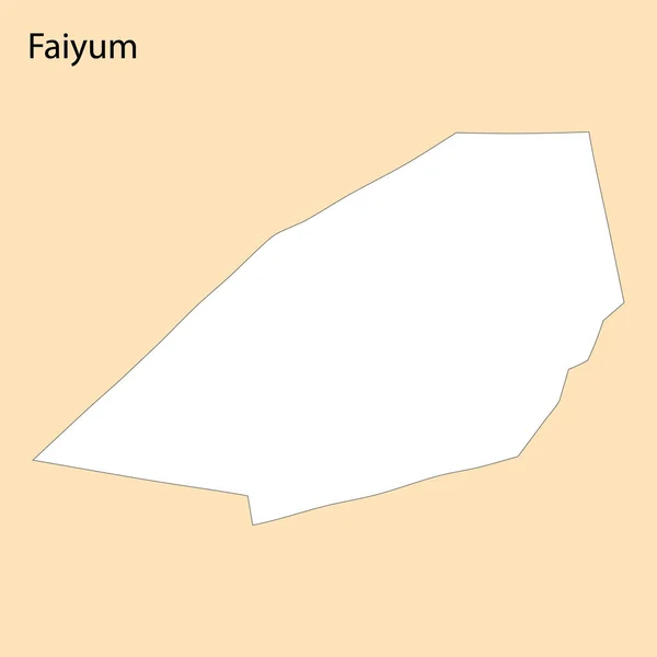 Hochwertige Karte Von Faiyum Ist Eine Region Ägyptens Mit Den — Stockvektor