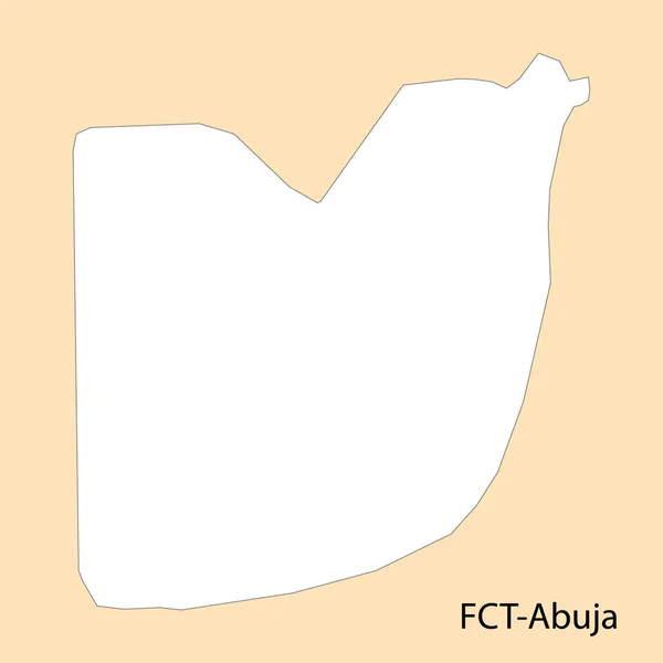 Карта Высокого Качества Fct Abuja Регион Нигерии Границами Районов — стоковый вектор