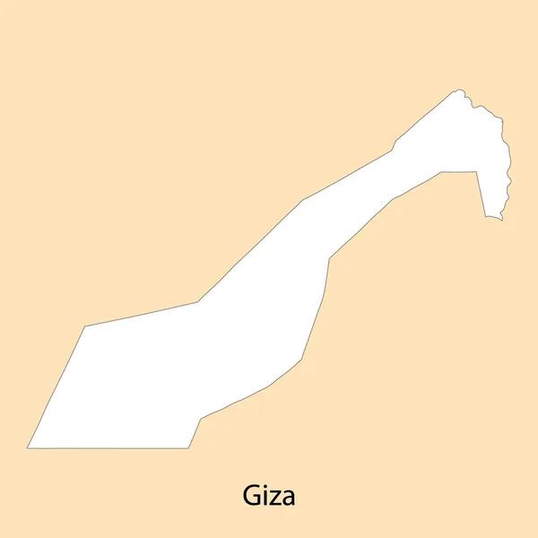 Mapa Alta Calidad Giza Una Región Egipto Con Las Fronteras — Vector de stock