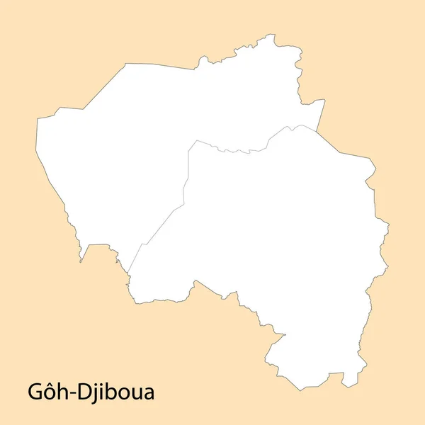 Mapa Alta Calidad Goh Djiboua Una Región Costa Marfil Con — Vector de stock