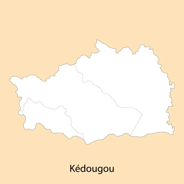 Mappa Alta Qualità Kedougou Una Regione Del Senegal Con Confini — Vettoriale Stock
