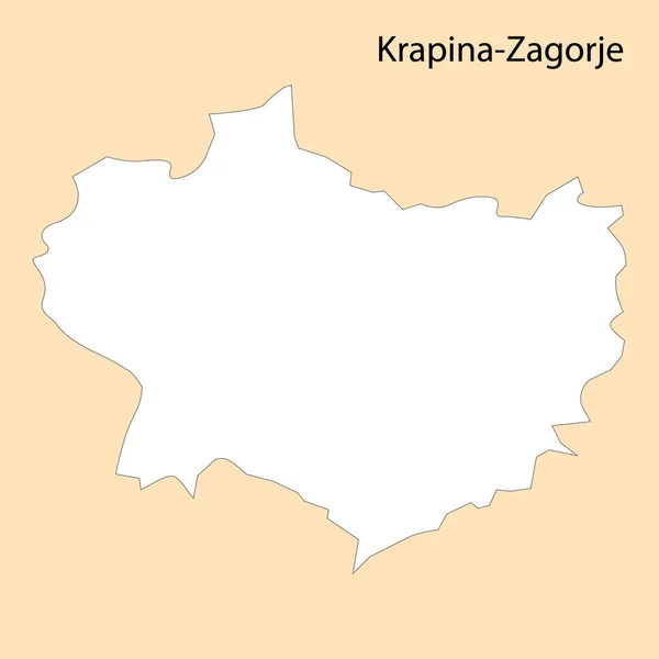 Wysokiej Jakości Mapa Krapina Zagorje Region Chorwacji Granicami Powiatów — Wektor stockowy