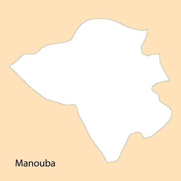 Manouba Tunus Kuzeybatısında Yer Alan Bir Şehirdir — Stok Vektör