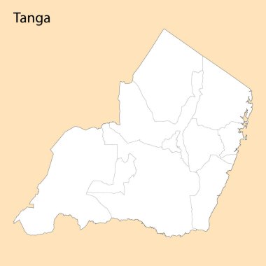 Tanga 'nın yüksek kalite haritası, Tanzanya' nın bir bölgesidir.