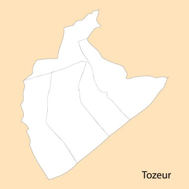 Yüksek Kaliteli Tozeur haritası Tunus 'un bir bölgesidir.