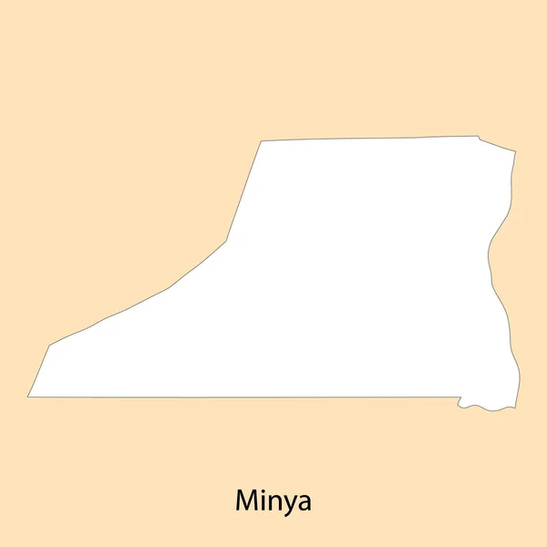 Minya Nın Yüksek Kalite Haritası Mısır Bir Bölgedir — Stok Vektör