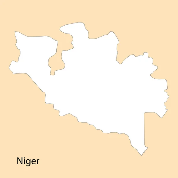 니제르의 지도는 지역들의 경계가 나이지리아의 지역이다 — 스톡 벡터