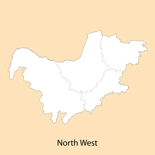 웨스트의 지도는 지역의 경계가 남아프리카의 지역이다 — 스톡 벡터
